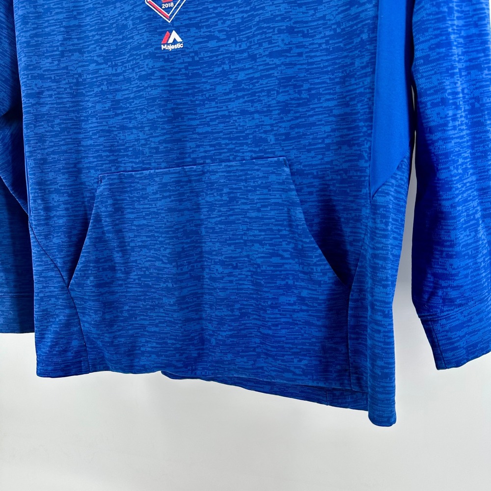 Majestic Texas Rangers ST18 Spring Training Blue Hoodie Mens XL MLB Authentic - Picture 4 of 12